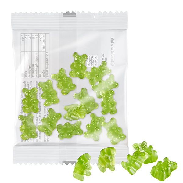 1-farbige Premium-Bärchen 20 g im kompostierbaren Tütchen, Passionsfrucht