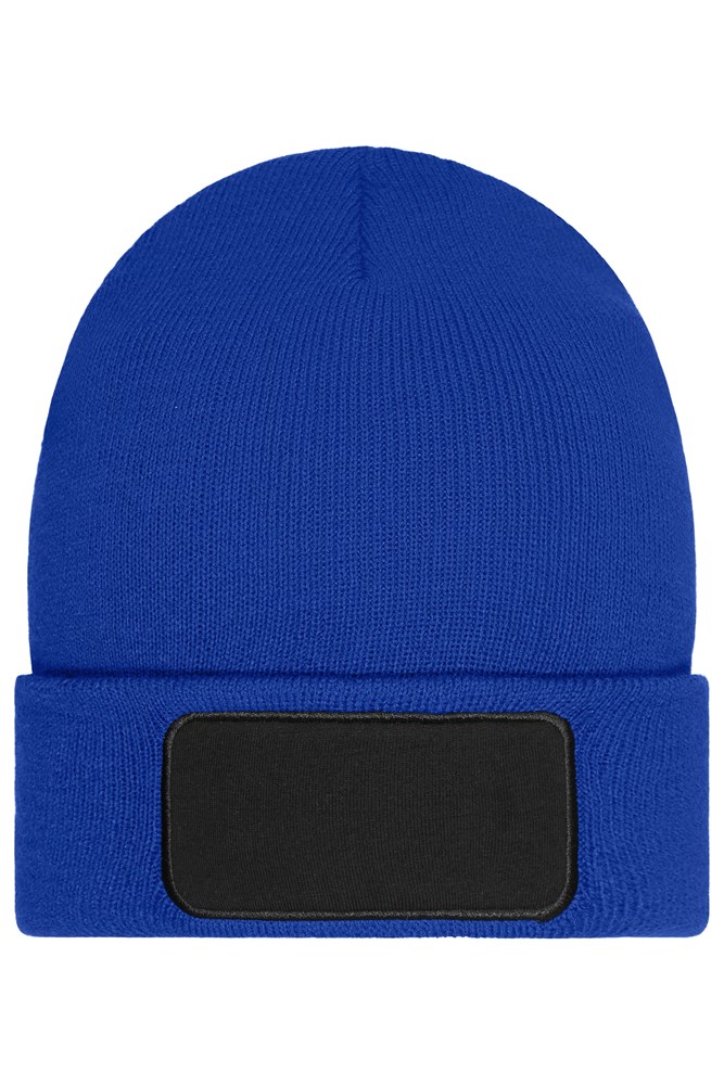 Beanie with Patch (10cm x 5 cm) - Thinsulate - Royal (ca. Pantone 301C)