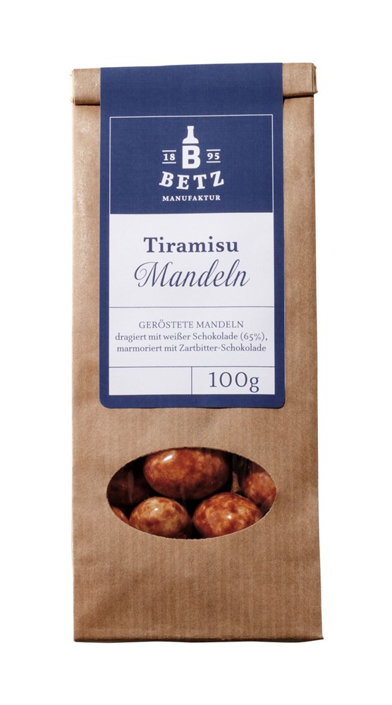 Tiramisu-Mandeln, 100 g in Präsentkartonage